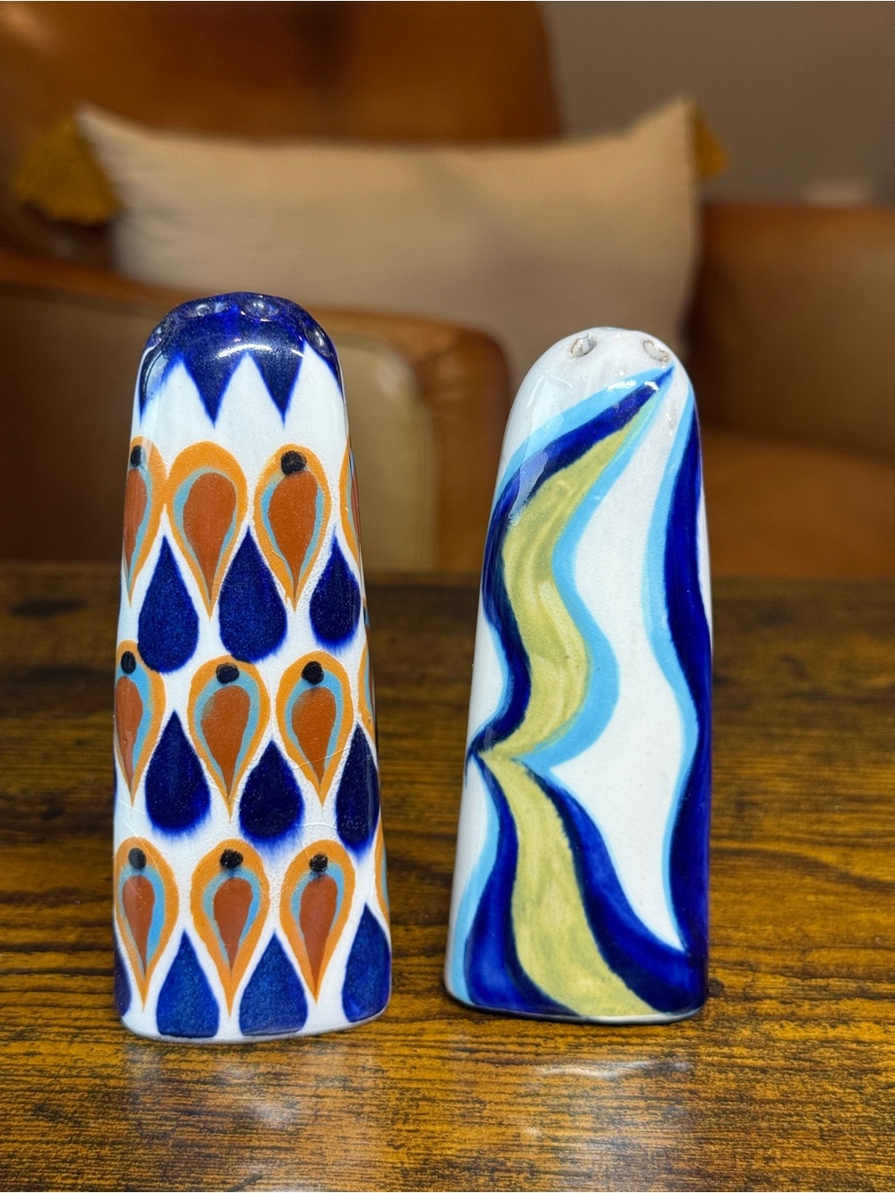 Vintage Guatemalan Ceramic salt & paper shaker set